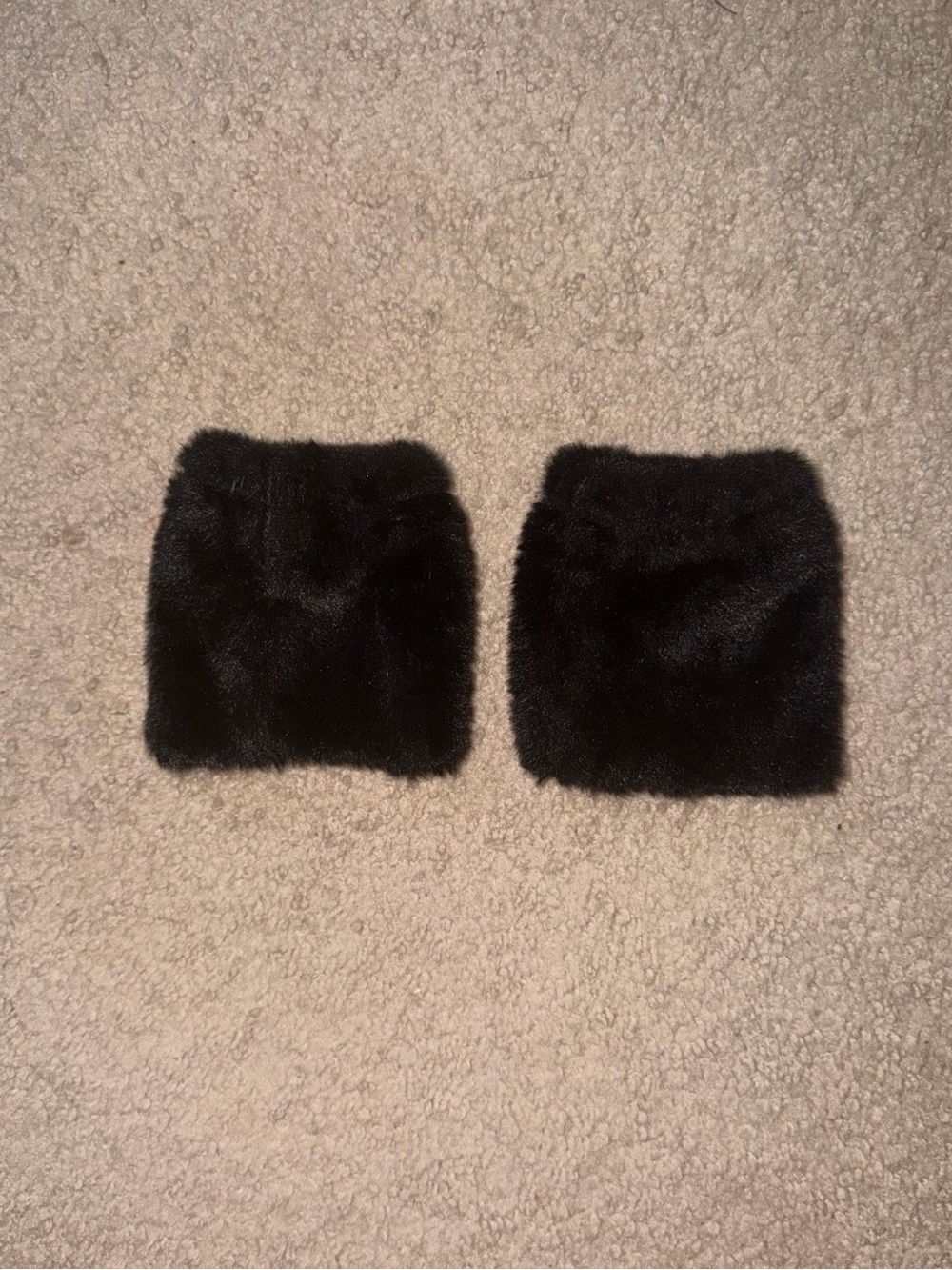 Women’s Faux Fur Black Wrist Cuffs - Pair